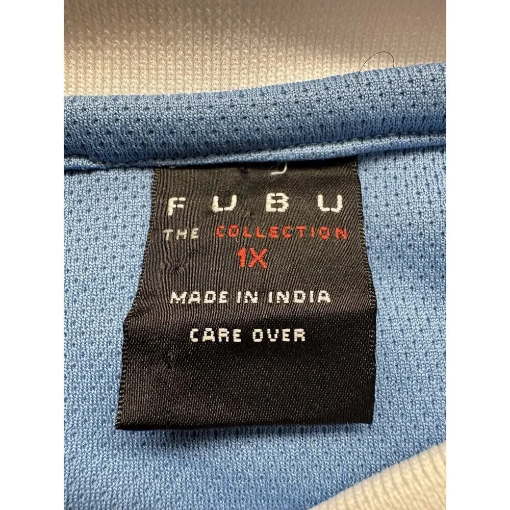 FUBU Vintage The Collection‎ Y2K Athletic Dept 5 Size 1X Blue Colorblock Limited - Picture 4 of 7